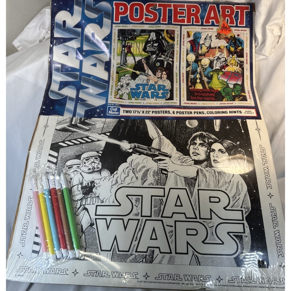 Vintage Star Wars Craft Master Poster Art 1977 2 Sided Poster Mint Sealed 19401